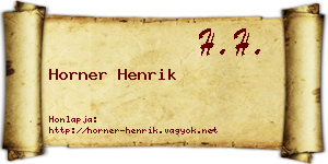 Horner Henrik névjegykártya